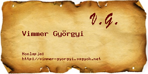Vimmer Györgyi névjegykártya